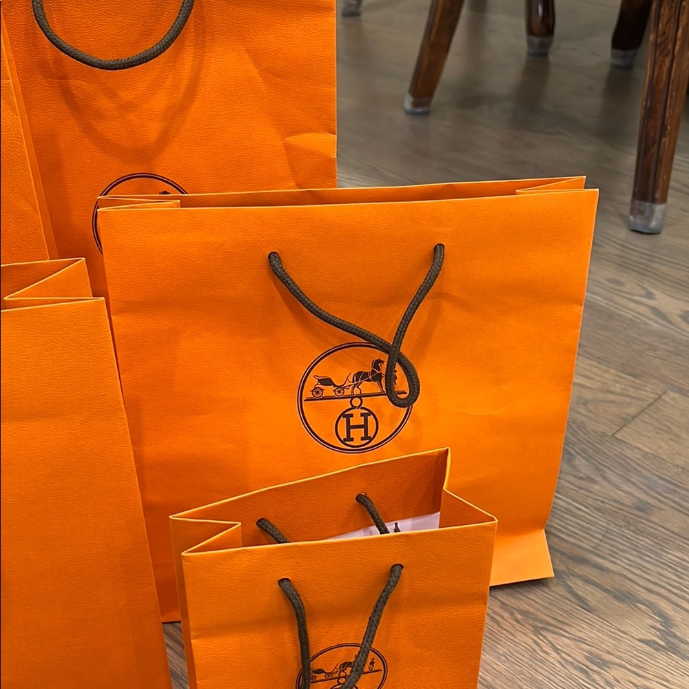 Hermès Orange Shopping Bags Set - Picture 8 of 15